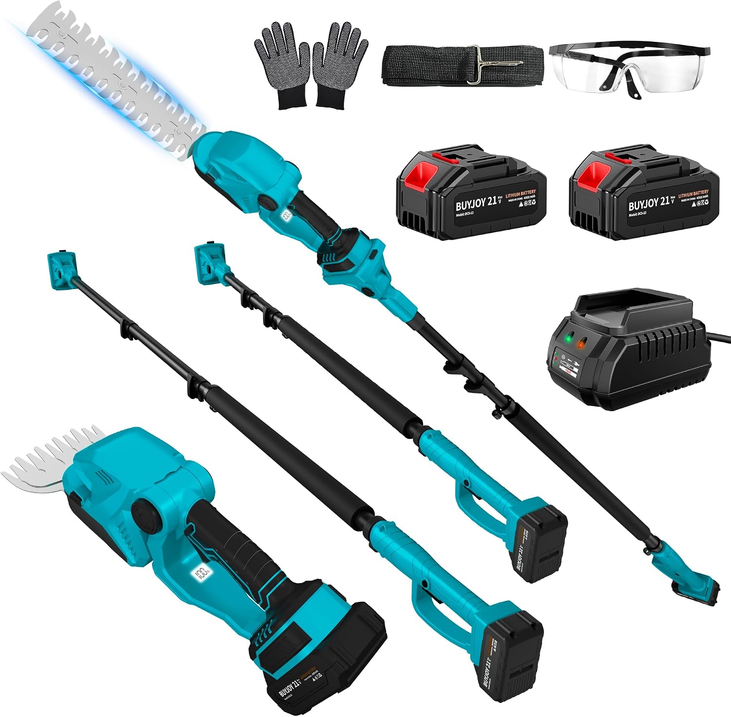 Cordless Hedge Trimmer Pole 2 In 1 - 4-in-1 Pole Hedge Trimmer & Cordless