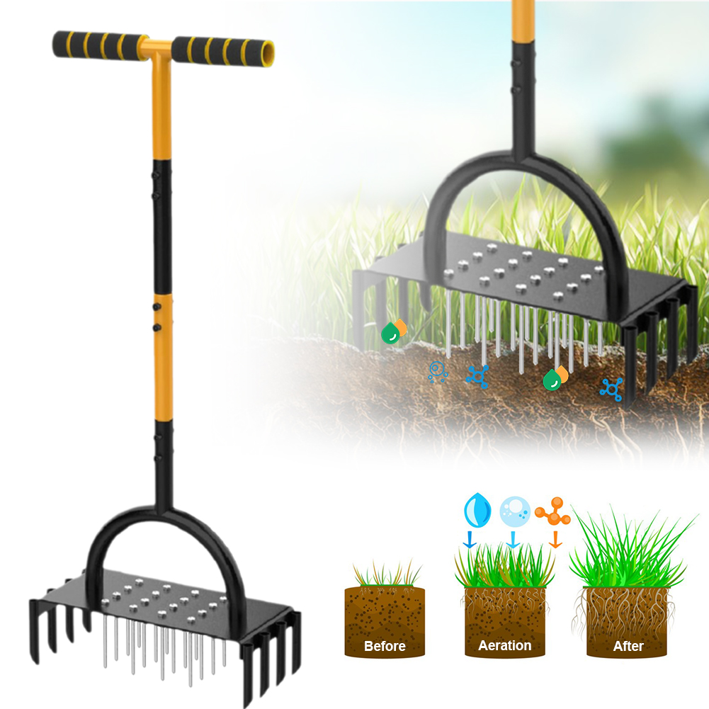 Lawn Aerator Shoes Spikes Heavy Duty - 2-in-1 Manual Heavy Duty Grass Spike