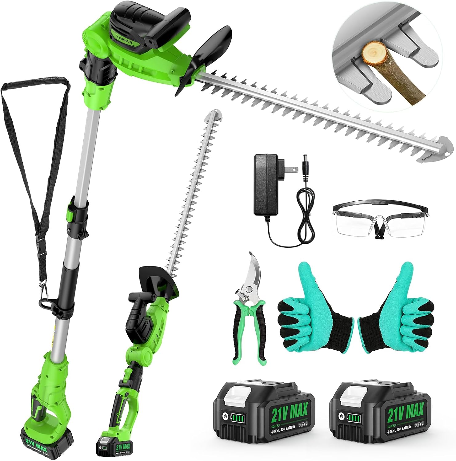Cordless Hedge Trimmer Pole 2 In 1 - Cordless 2-in-1 Hedge Trimmer for Pole