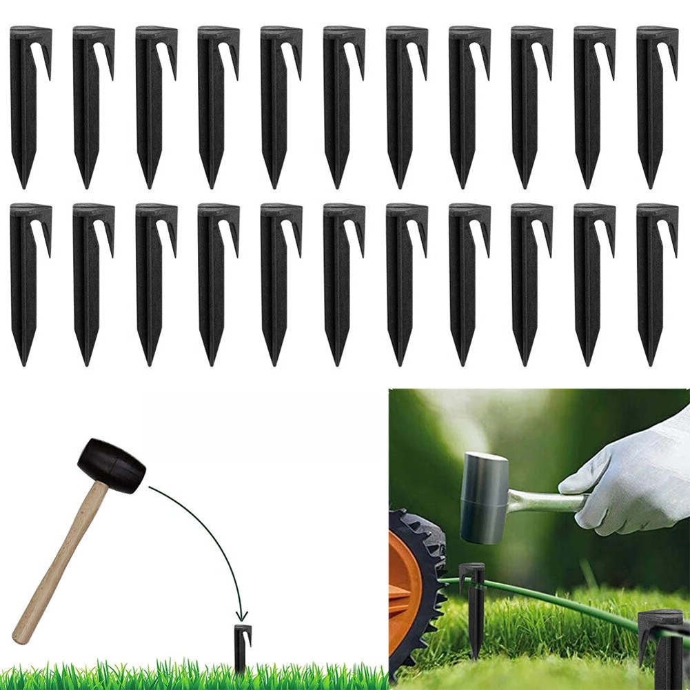Robotic Lawn Mower Boundary Wire - 100pcs Ground Spikes Fixing Pins for