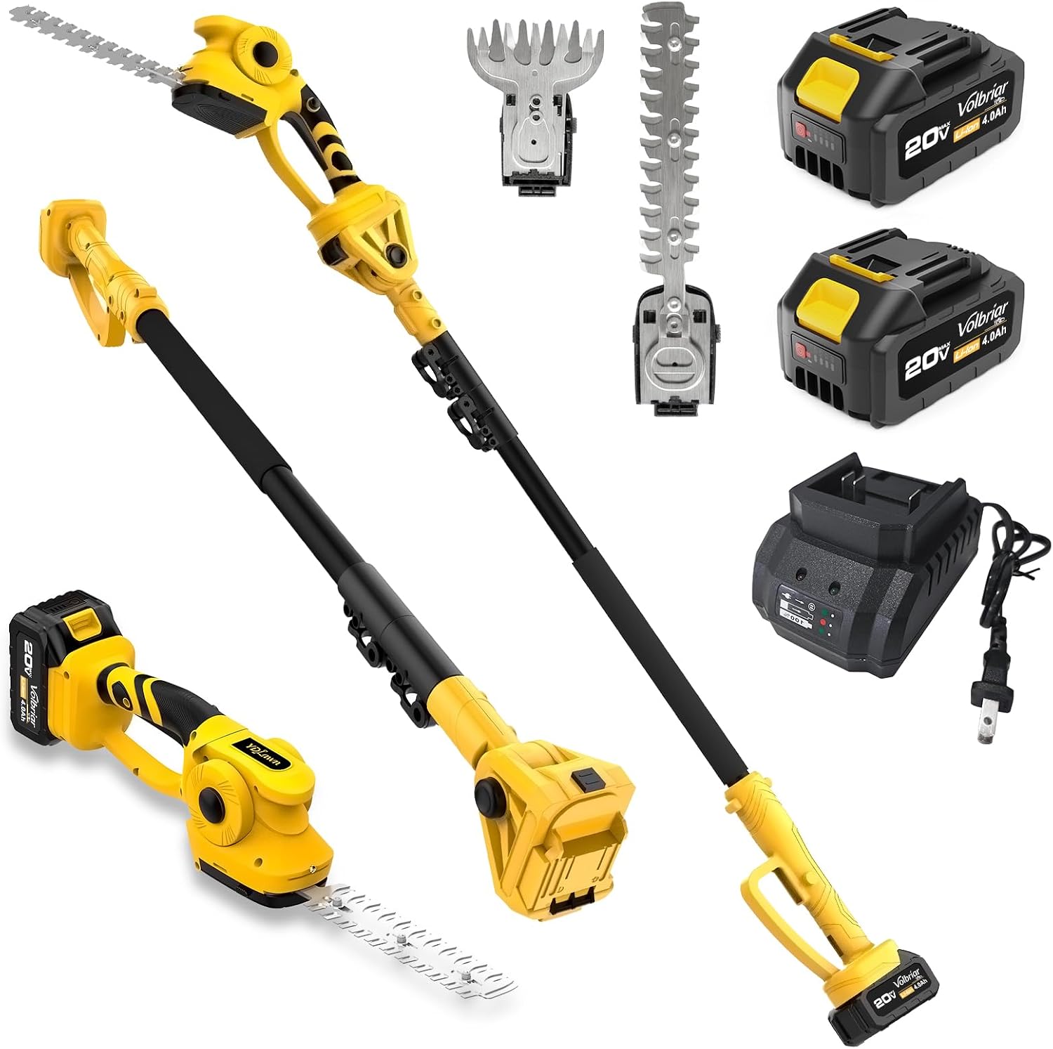 Cordless Hedge Trimmer Pole 2 In 1 - 2-in-1 Cordless Pole Hedge Trimmer &