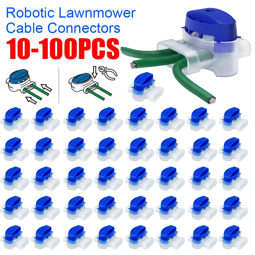 Robotic Lawn Mower Boundary Wire - 10-100pcs Waterproof Cable Clamps Wire Connectors