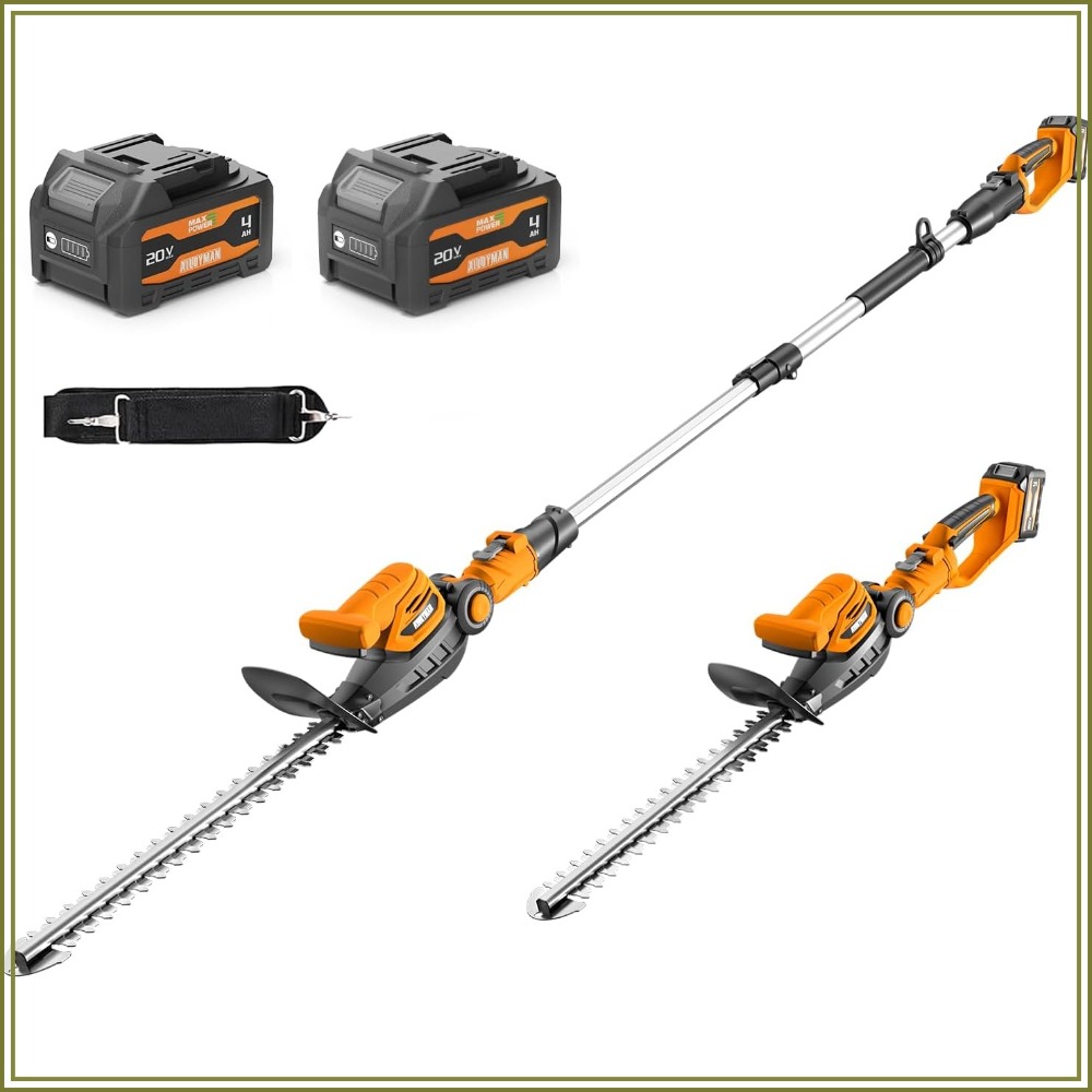 Cordless Hedge Trimmer Pole 2 In 1 - 2-in-1 Cordless Pole & Handheld Hedge