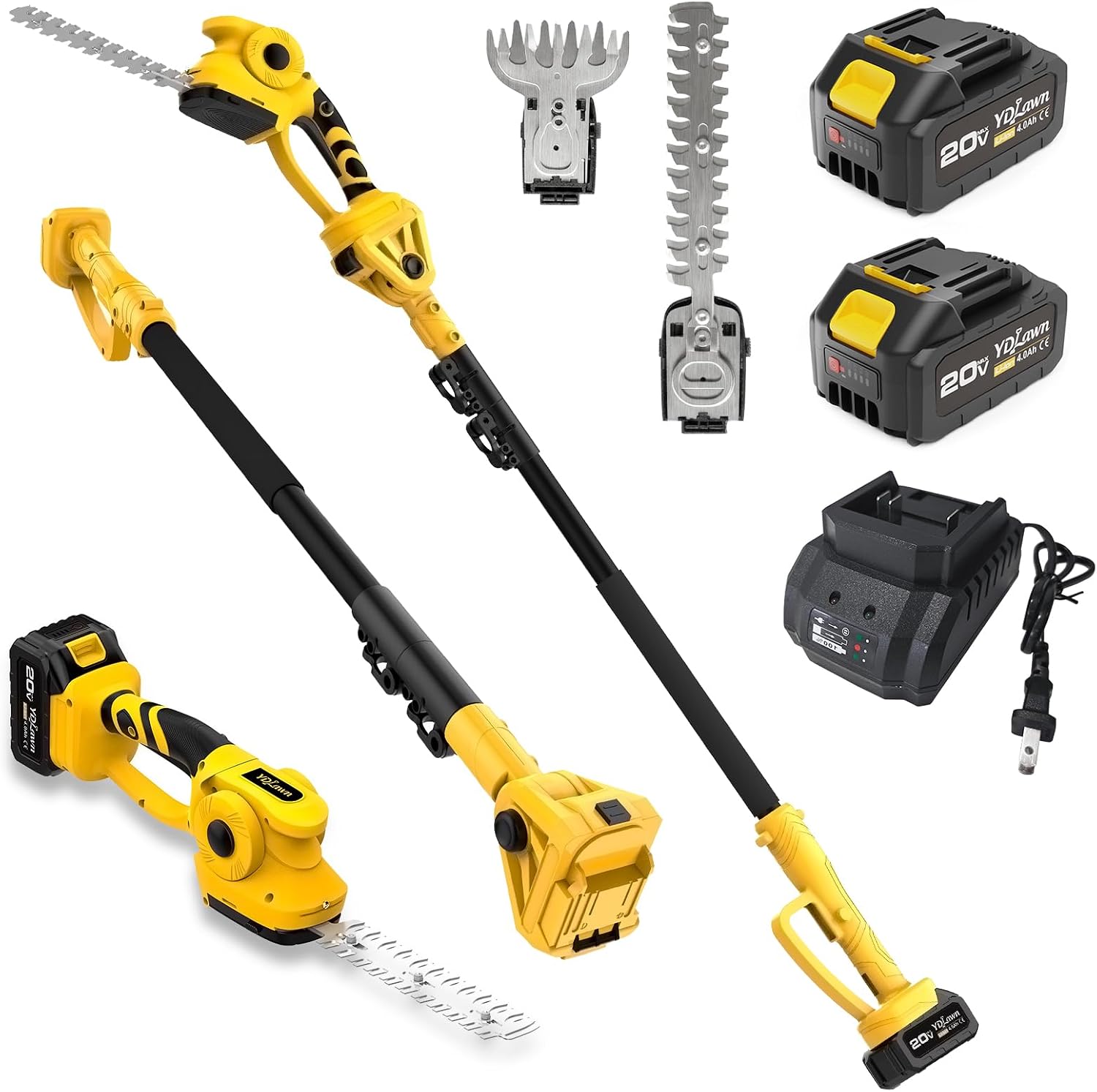 Cordless Hedge Trimmer Pole 2 In 1 - 2-in-1 20V Cordless Pole Hedge Trimmer