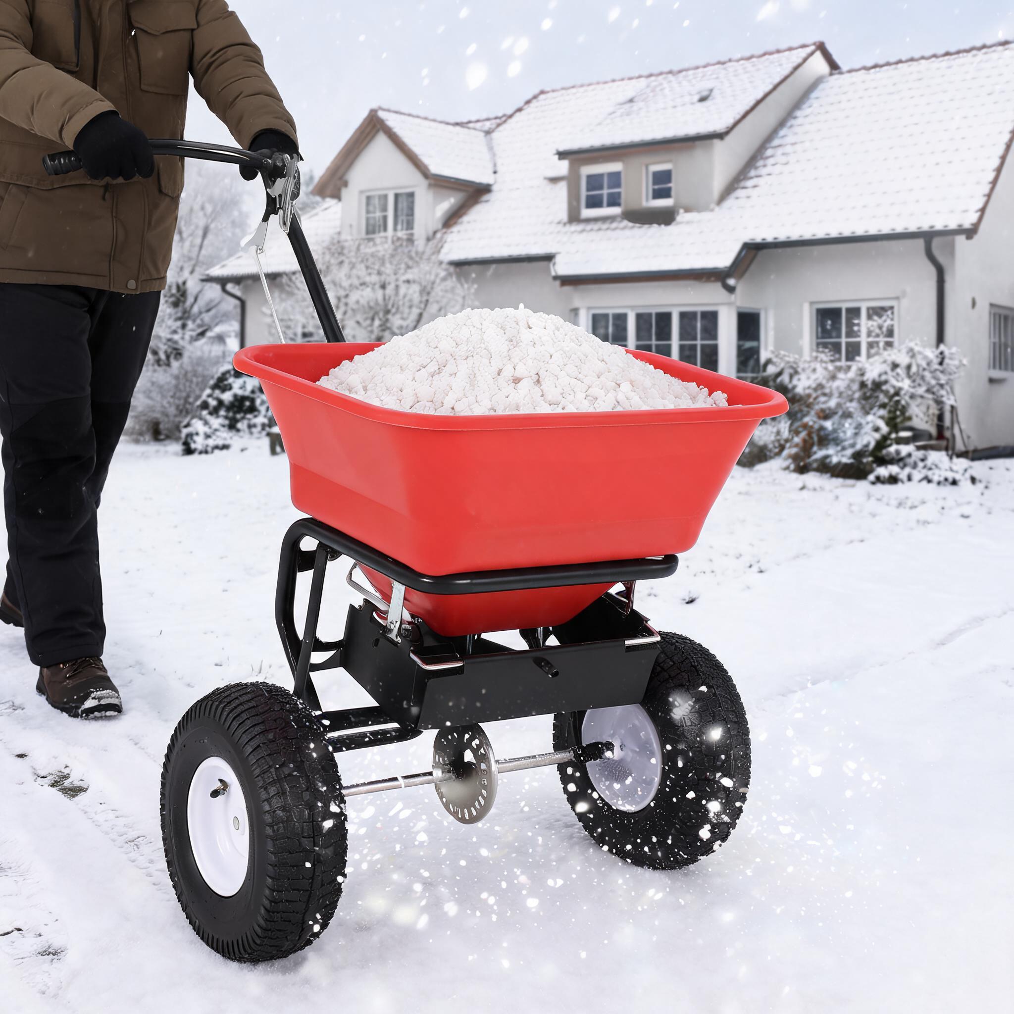 Fertilizer Spreader Walk Behind Broadcast - 45L Heavy-Duty Broadcast Spreader for Seed