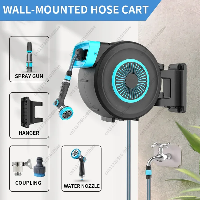 Garden Hose Reel Automatic Retractable 30M - Automatic Retractable Water Hose Stand, Garden