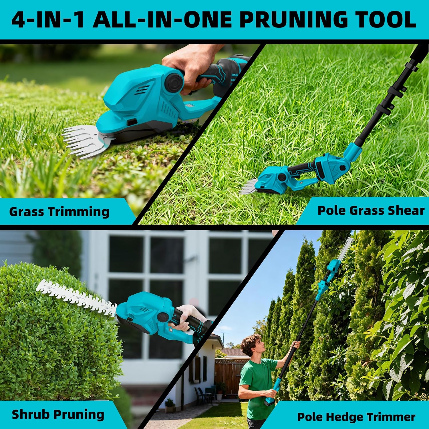 4-in-1 Pole Hedge Trimmer & Co - Cordless Hedge Trimmer Pole 2 In 1 评论和价格