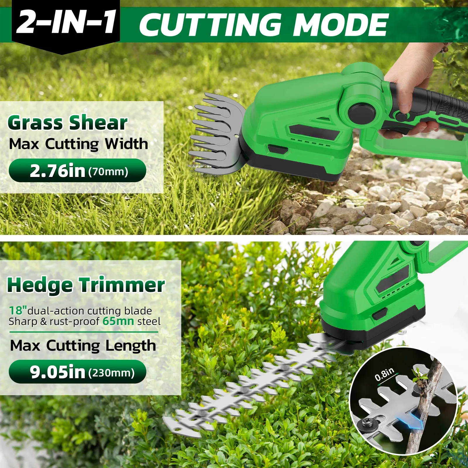 20V Cordless Hedge Trimmer wit - Cordless Hedge Trimmer Pole 2 In 1 评论和价格