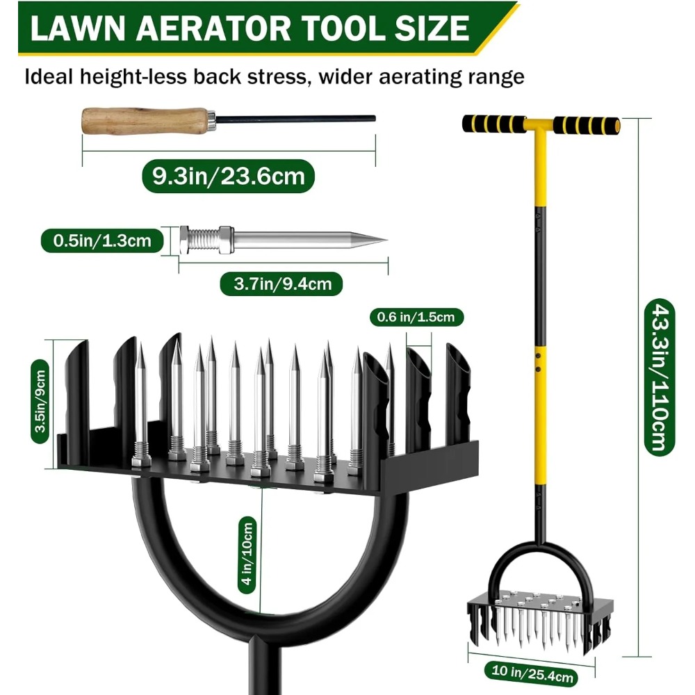 2-in-1 Manual Lawn Aerator Too - Lawn Aerator Shoes Spikes Heavy Duty 评论和价格