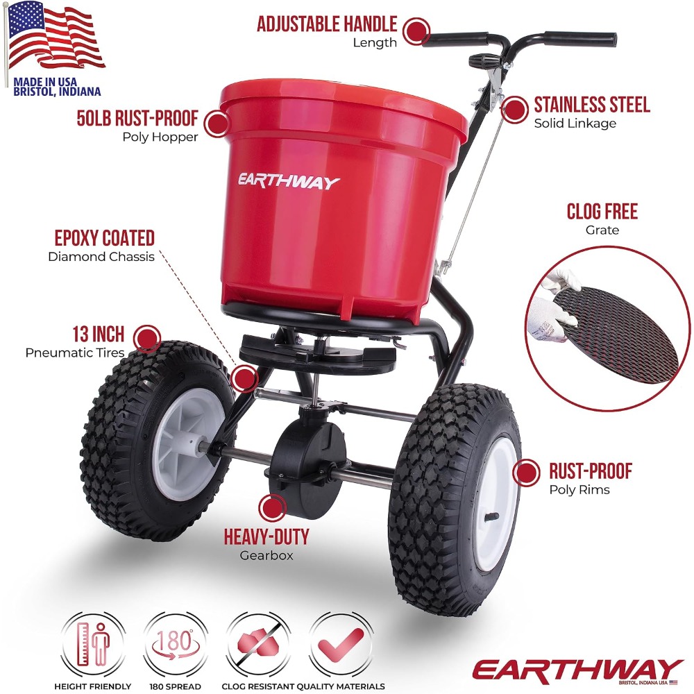 2150 Commercial 50 LB Broadcas - Fertilizer Spreader Walk Behind Broadcast 评论和价格