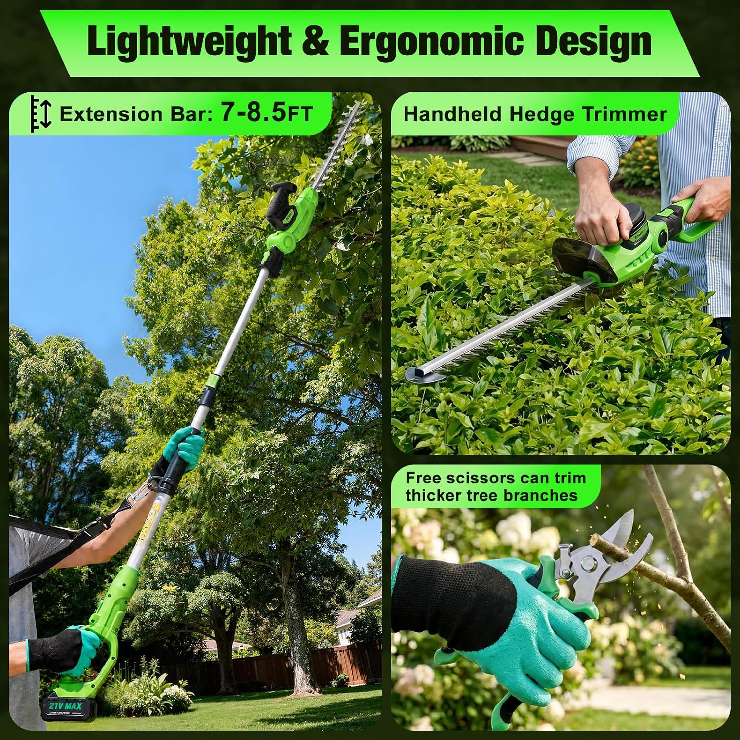 Cordless 2-in-1 Hedge Trimmer  - Cordless Hedge Trimmer Pole 2 In 1 评论和价格