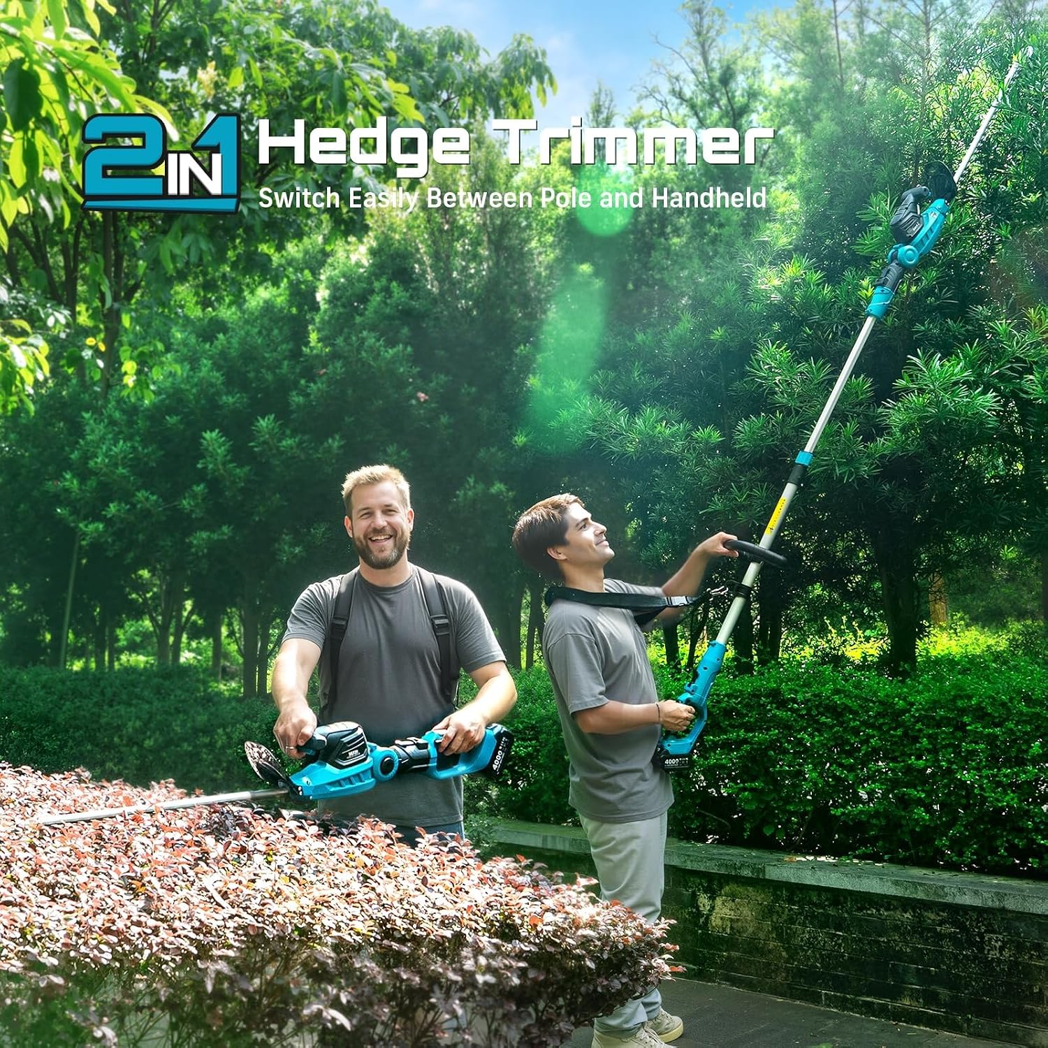 20V 2-in-1 Cordless Hedge Trim - Cordless Hedge Trimmer Pole 2 In 1 评论和价格