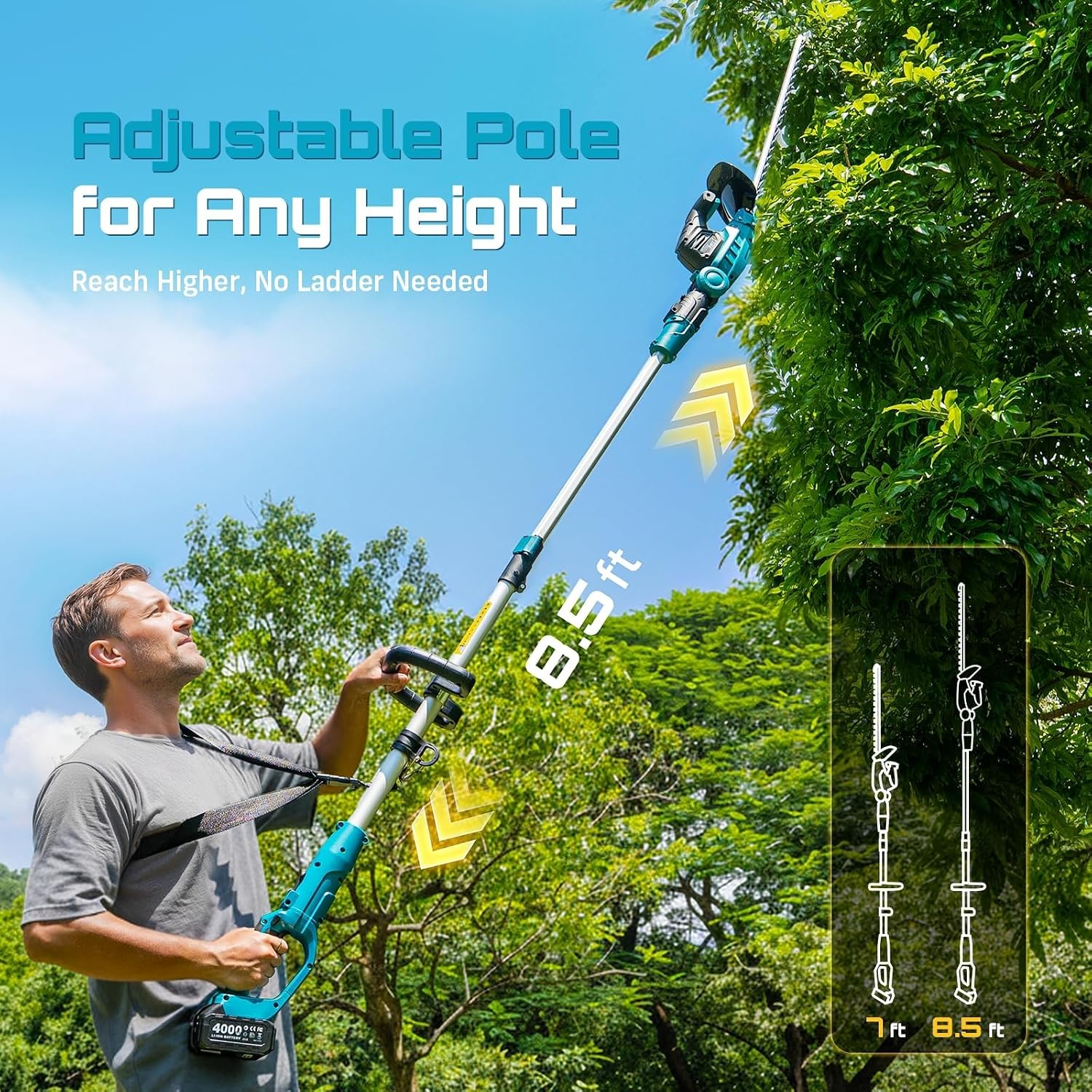 20V 2-in-1 Cordless Hedge Trim - Cordless Hedge Trimmer Pole 2 In 1 评论和价格
