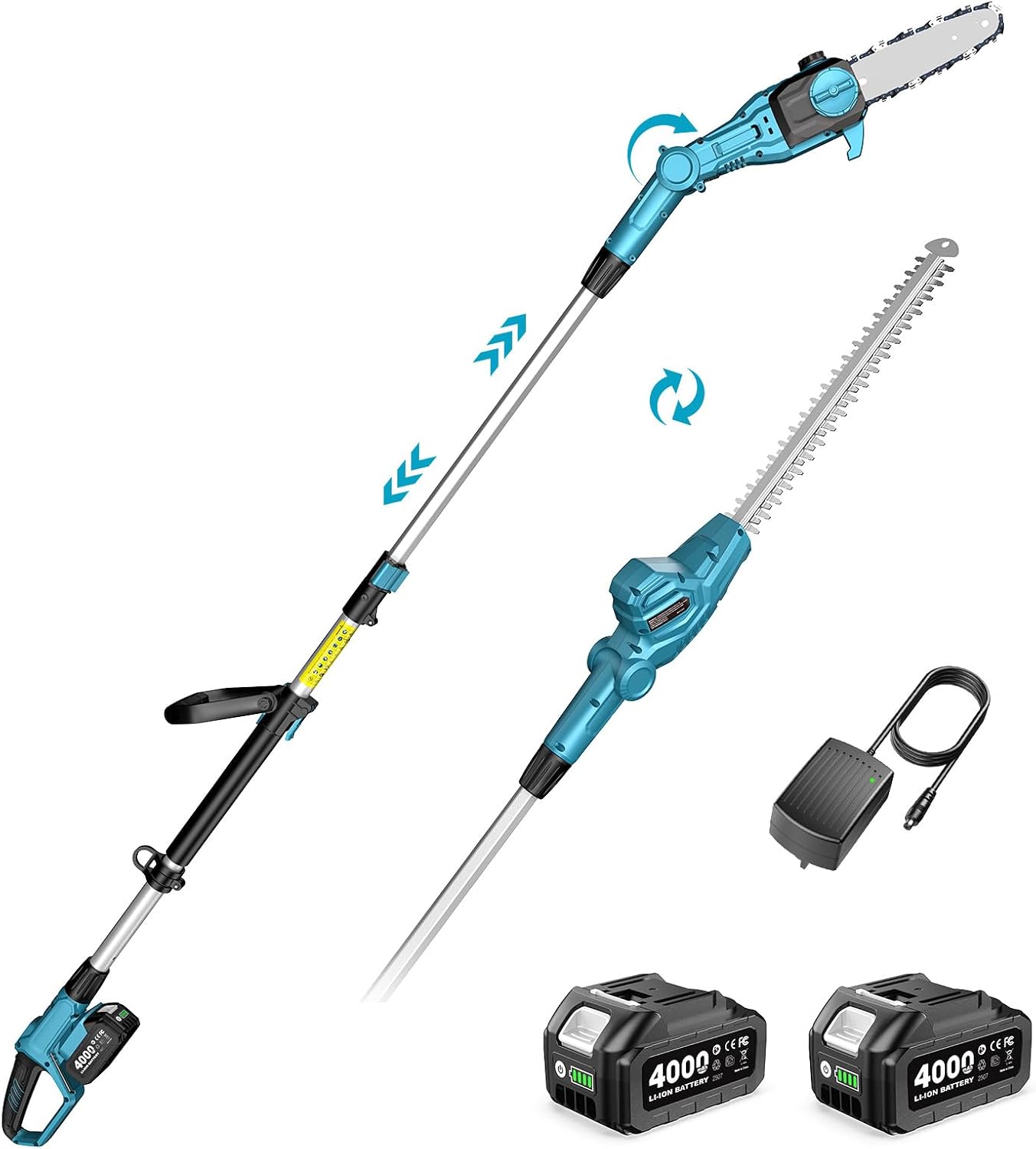 2-in-1 Cordless Pole Saw and H - Cordless Hedge Trimmer Pole 2 In 1 评论和价格
