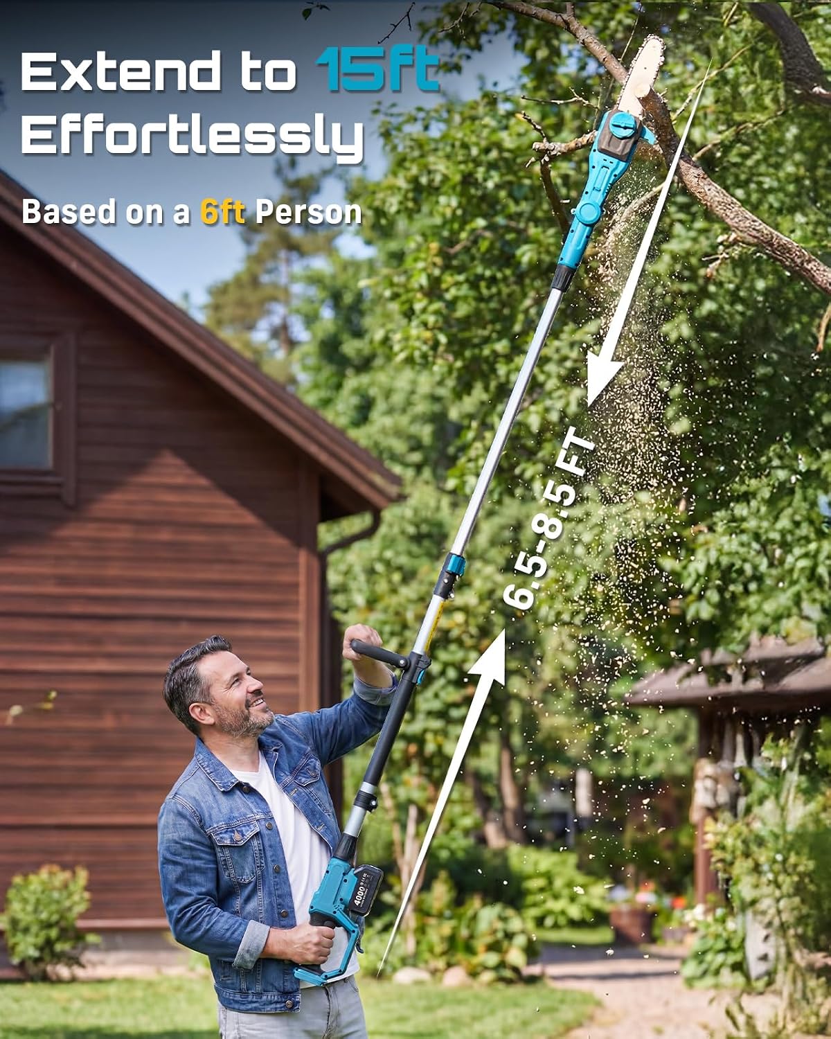 2-in-1 Cordless Pole Saw and H - Cordless Hedge Trimmer Pole 2 In 1 评论和价格