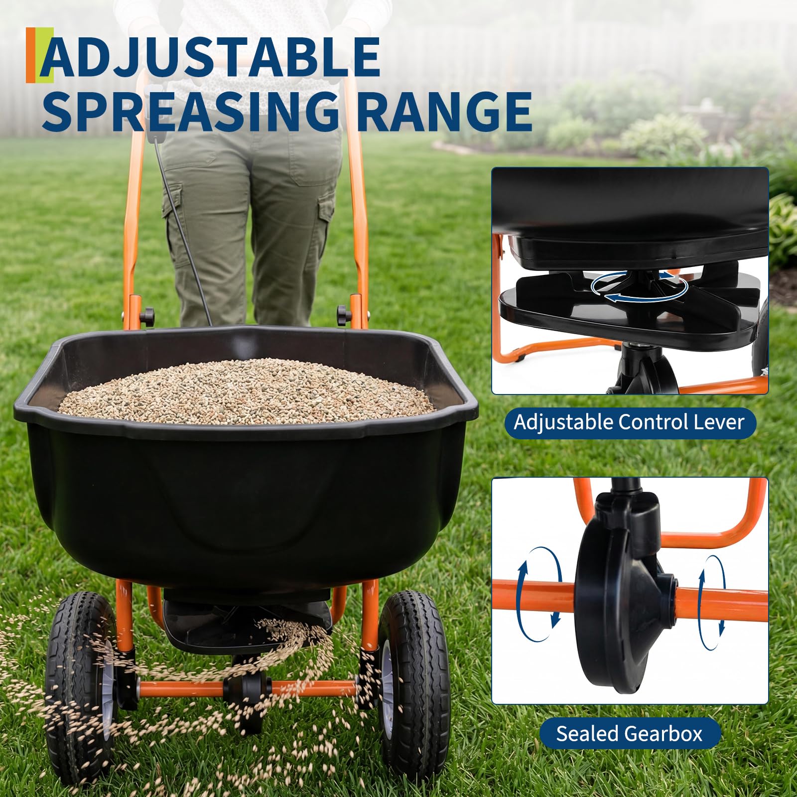 70LB Walk-Behind Broadcast Spr - Fertilizer Spreader Walk Behind Broadcast 评论和价格