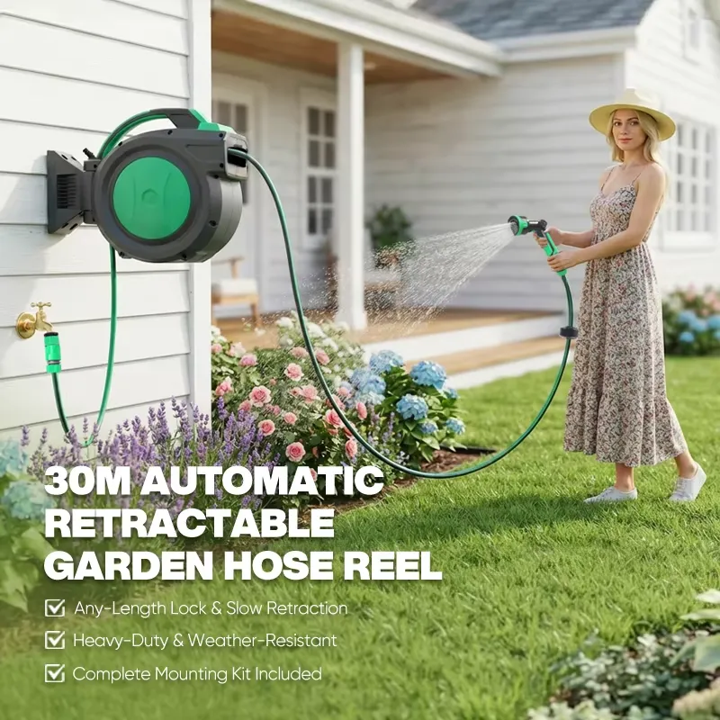 for Hantechn Automatic Retract - Garden Hose Reel Automatic Retractable 30M 评论和价格
