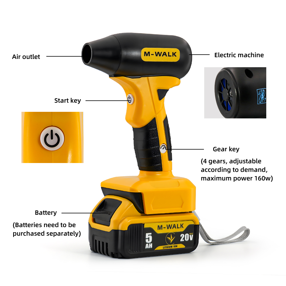 M-WALK 130000RPM Brushless Ele - Cordless Leaf Blower Brushless 20V 评论和价格