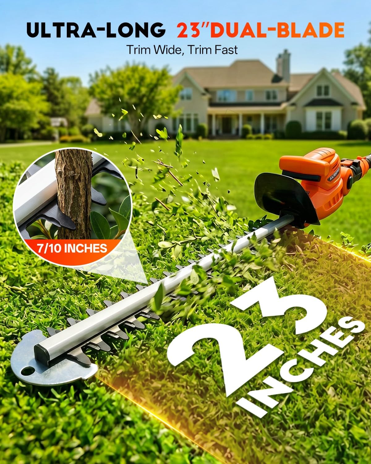 Cordless Hedge Trimmer with 2- - Cordless Hedge Trimmer Pole 2 In 1 评论和价格