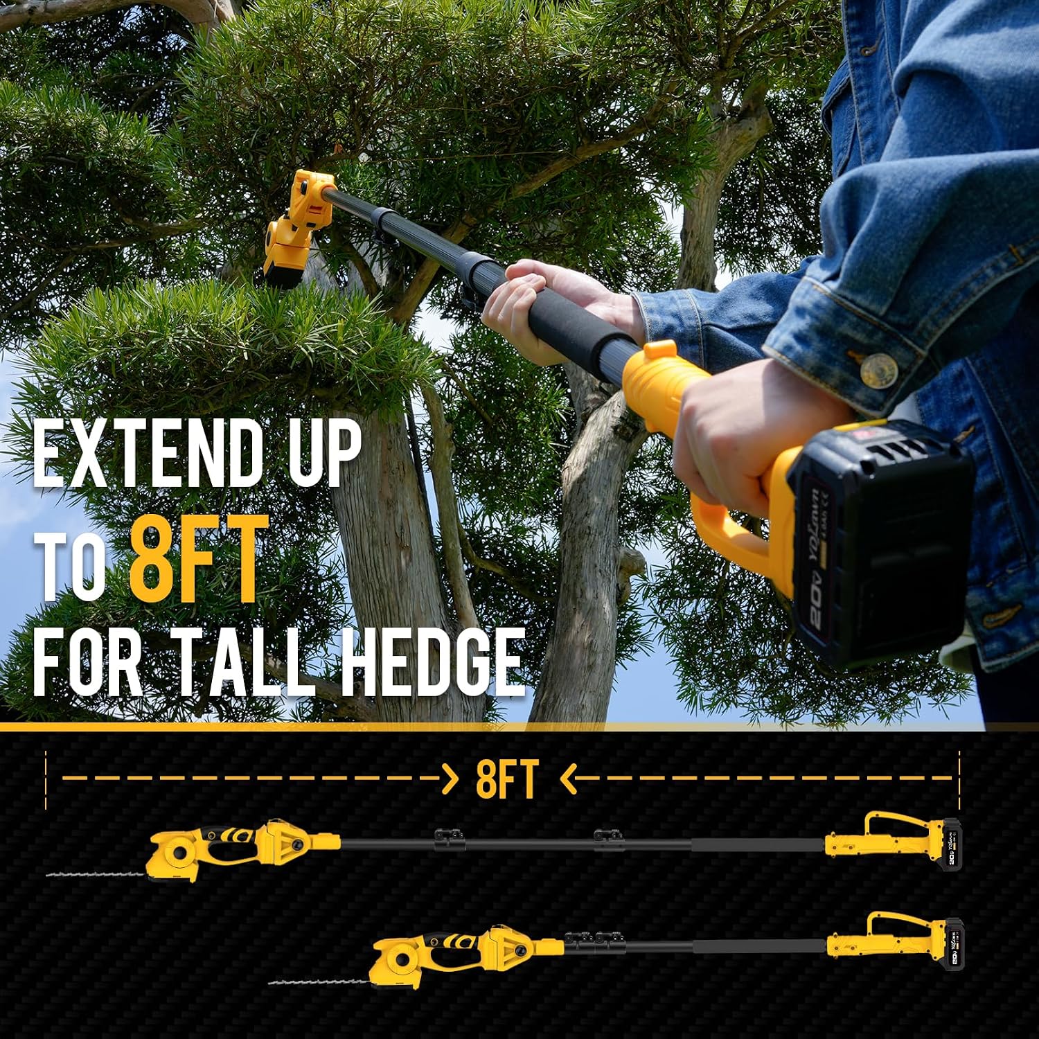 2-in-1 20V Cordless Pole Hedge - Cordless Hedge Trimmer Pole 2 In 1 评论和价格